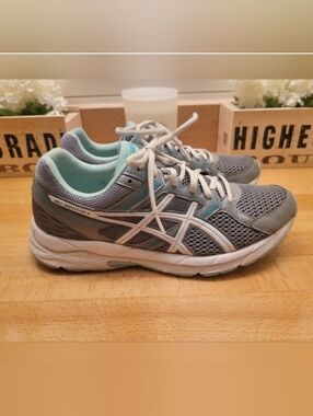 ASICS Gel Contend 3 Women's Athletic Running Shoes Grey Aqua Size 10